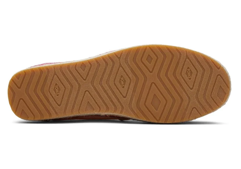 TOMS Plateau-Espadrille „Valencia“ für Damen – Staubiges Pfirsich-Metallic-Leinen