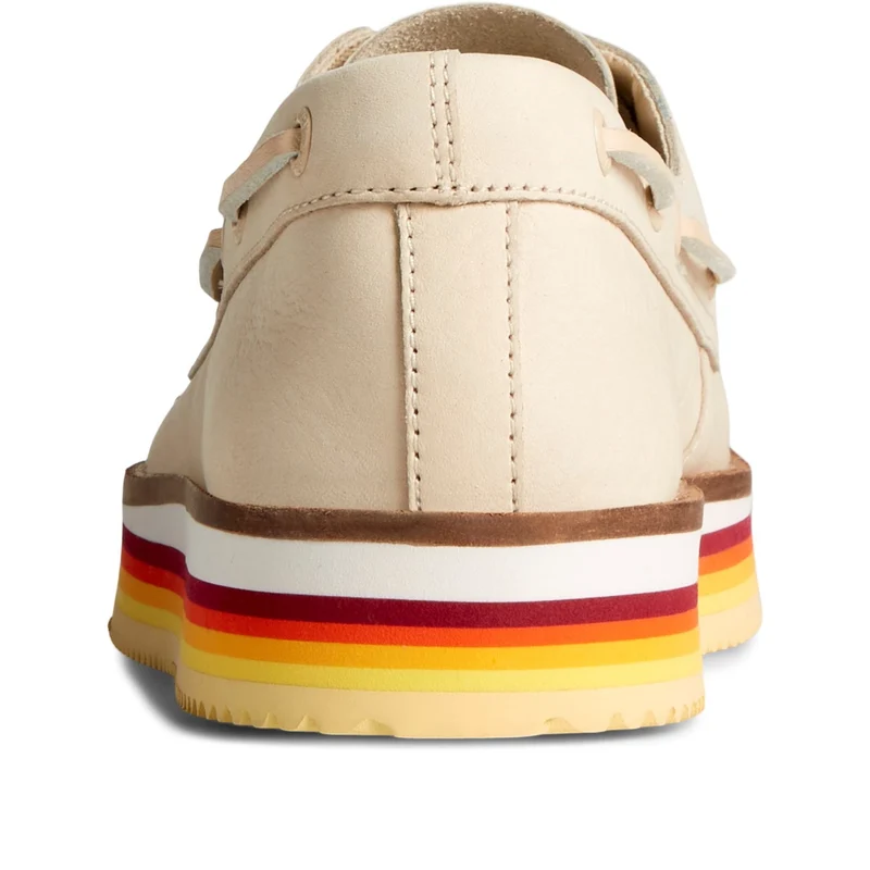 Sperry Authentische Original-Stacked-Bootsschuhe für Damen – Elfenbein