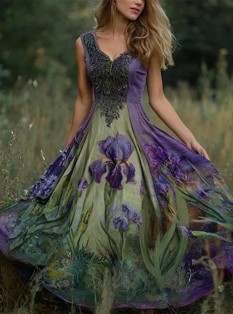 Erica - Stilvolles Maxikleid mit Blumenmuster für Damen