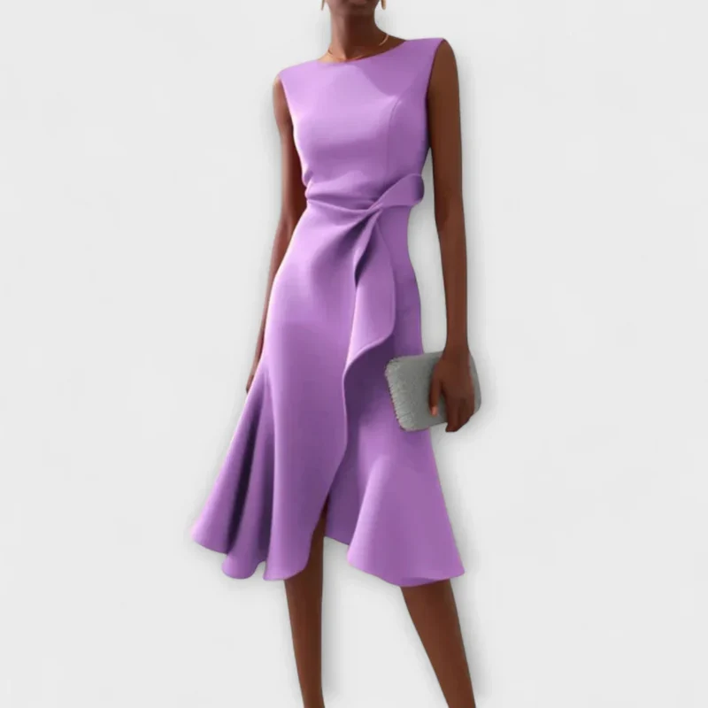 Sheila - Stilvolles Damen-Midikleid mit Rüschendetails