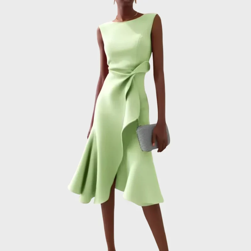 Sheila - Stilvolles Damen-Midikleid mit Rüschendetails