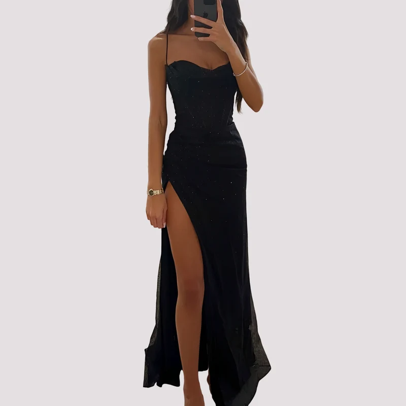 Bonnie - Elegantes Maxikleid mit Schlitz