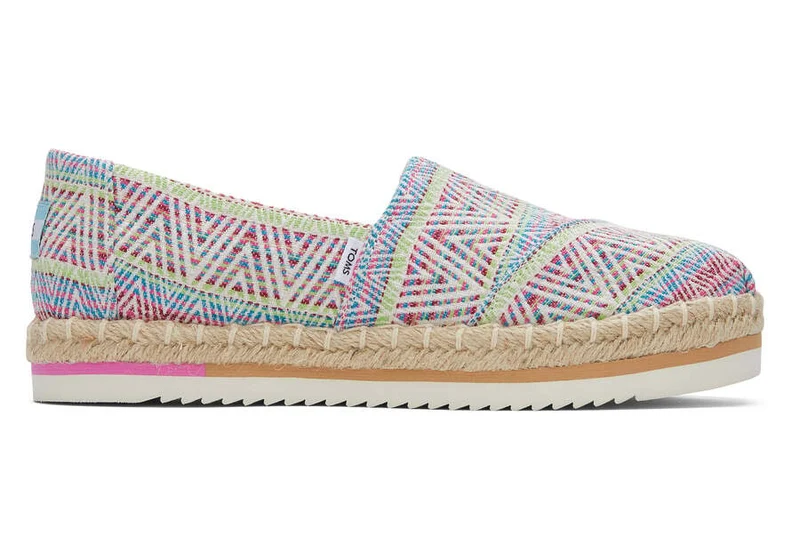 TOMS Alpargata Platform Global Woven Rope Espadrille für Damen – Natur