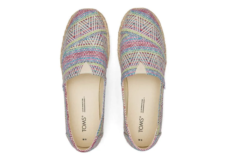 TOMS Alpargata Platform Global Woven Rope Espadrille für Damen – Natur
