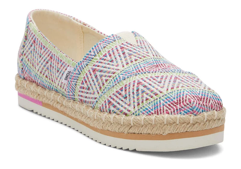 TOMS Alpargata Platform Global Woven Rope Espadrille für Damen – Natur