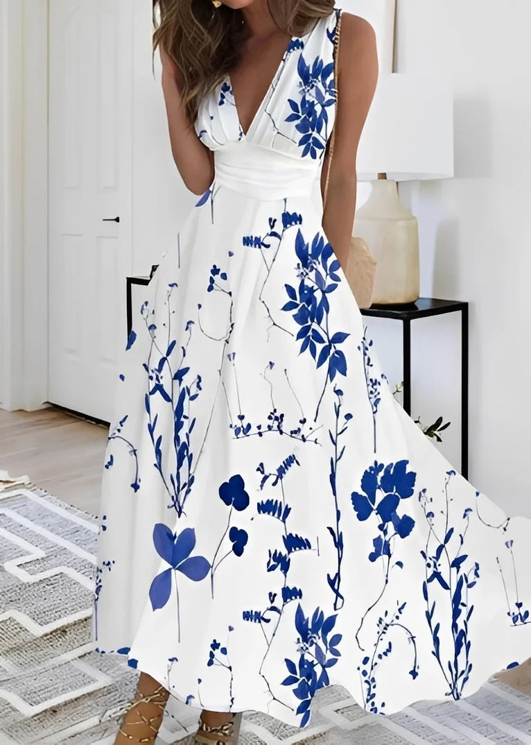 Kathryn - Stilvolles Maxikleid mit Blumenmuster für Damen