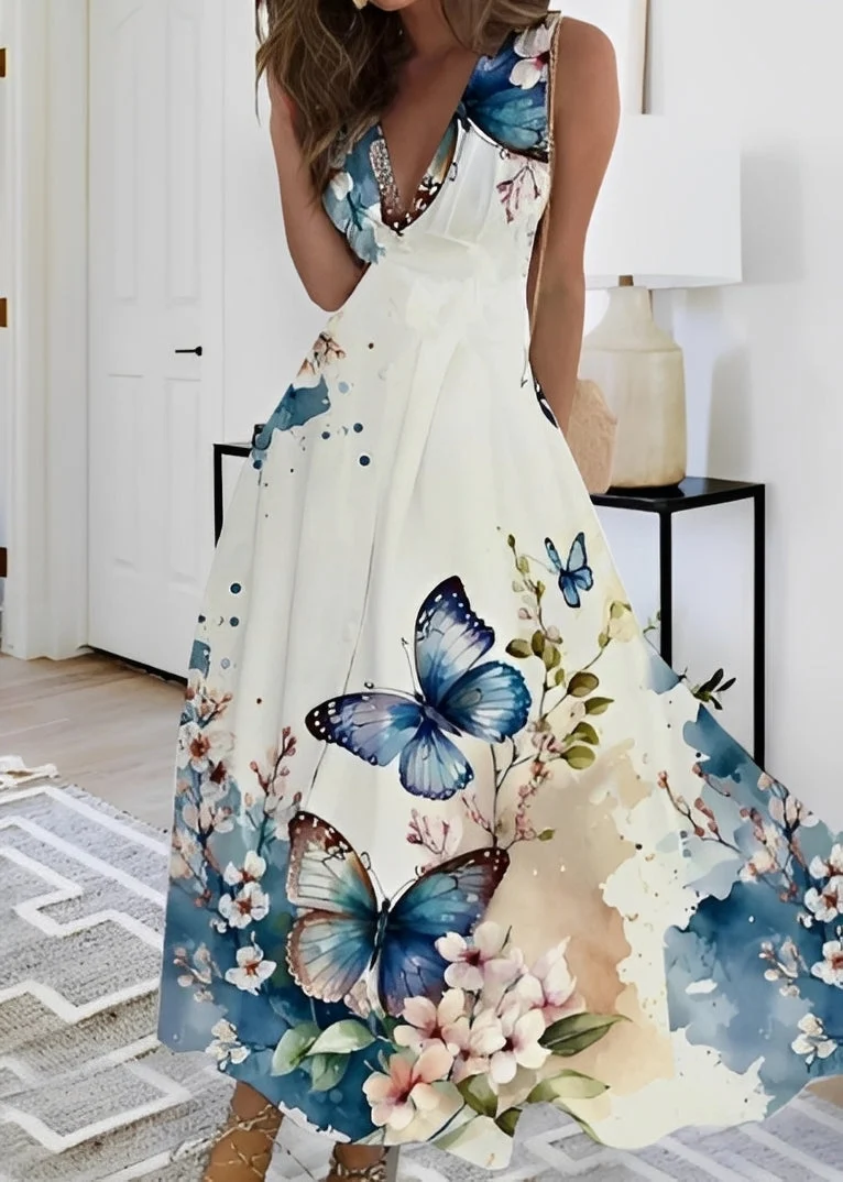 Kathryn - Stilvolles Maxikleid mit Blumenmuster für Damen