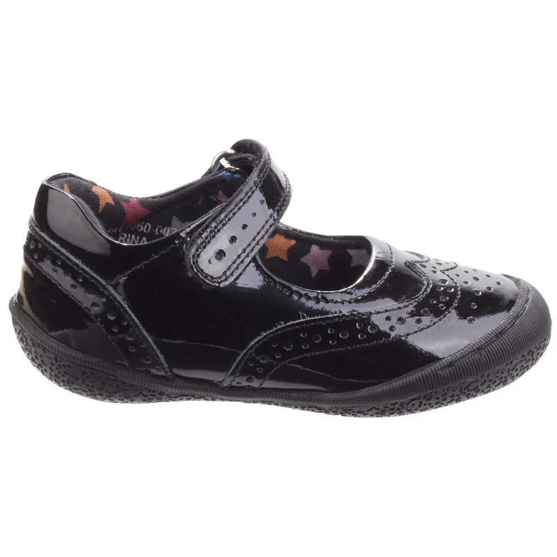 Hush Puppies Rina Kleinkind-Schulschuhe aus Lackleder für Mädchen – Schwarz