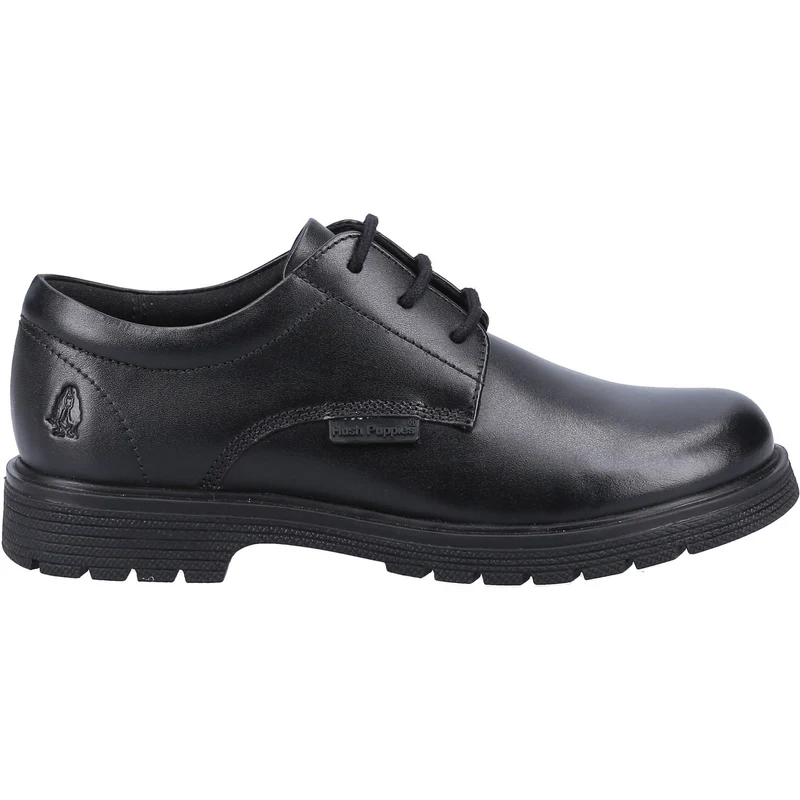 Hush Puppies Polly Leder-Schulschuhe für Mädchen – Schwarz