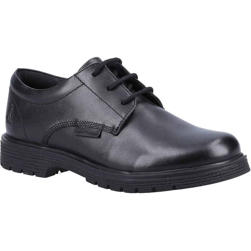 Hush Puppies Polly Leder-Schulschuhe für Mädchen – Schwarz