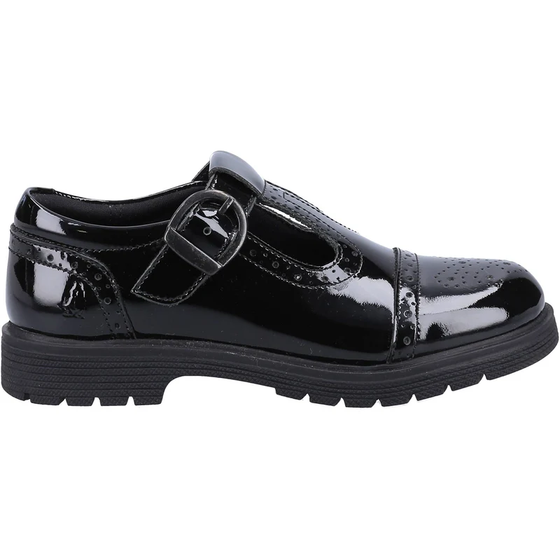 Hush Puppies Mädchen-Paloma-Lack-Schulschuhe – Schwarz