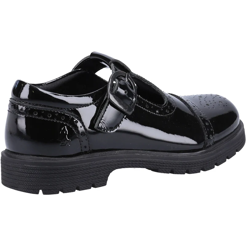 Hush Puppies Mädchen-Paloma-Lack-Schulschuhe – Schwarz