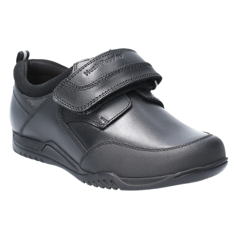 Hush Puppies Noah Leder-Schulschuhe für Jungen – Schwarz