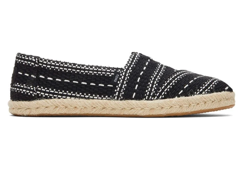 TOMS Damen Alpargata Chunky Global Woven Rope Espadrille – Schwarz