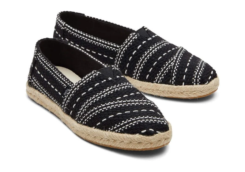 TOMS Damen Alpargata Chunky Global Woven Rope Espadrille – Schwarz