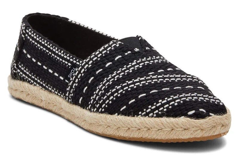 TOMS Damen Alpargata Chunky Global Woven Rope Espadrille – Schwarz