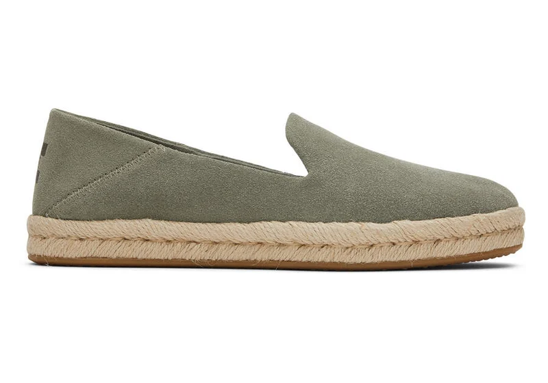 TOMS Damen Santiago Wildleder-Espadrille – Vetivergrau