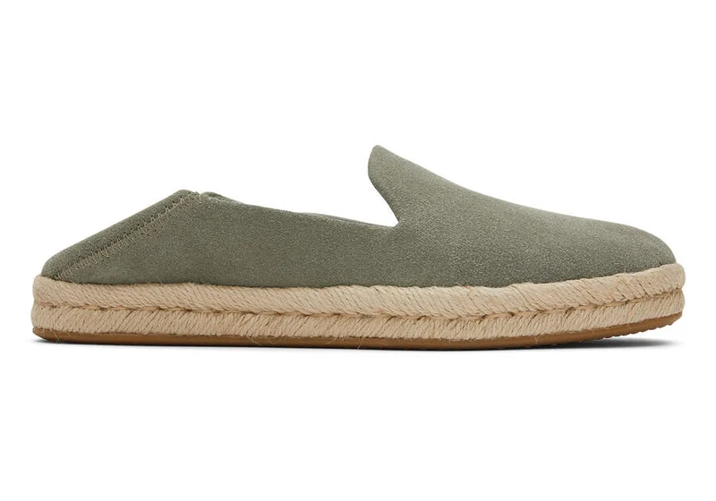TOMS Damen Santiago Wildleder-Espadrille – Vetivergrau