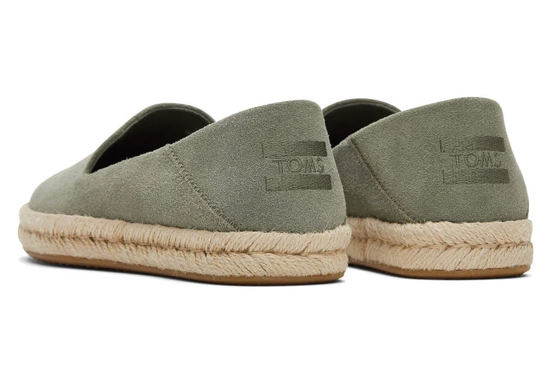 TOMS Damen Santiago Wildleder-Espadrille – Vetivergrau