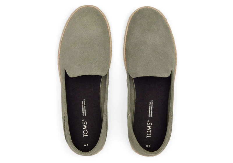 TOMS Damen Santiago Wildleder-Espadrille – Vetivergrau