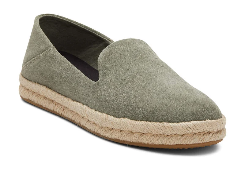 TOMS Damen Santiago Wildleder-Espadrille – Vetivergrau