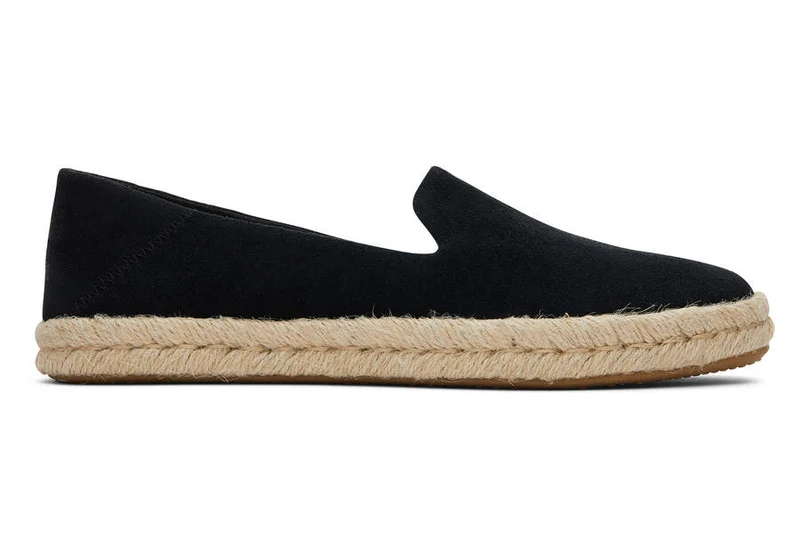 TOMS Damen Santiago Wildleder-Espadrille – Schwarz