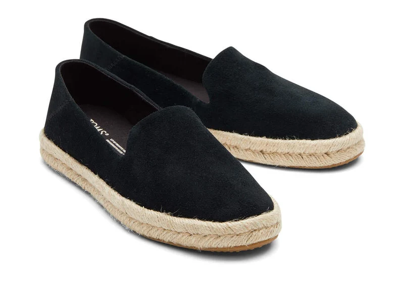 TOMS Damen Santiago Wildleder-Espadrille – Schwarz