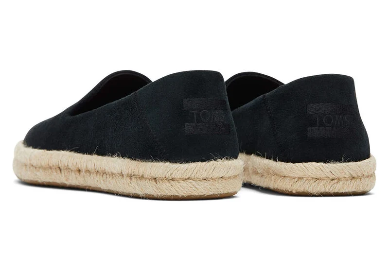 TOMS Damen Santiago Wildleder-Espadrille – Schwarz