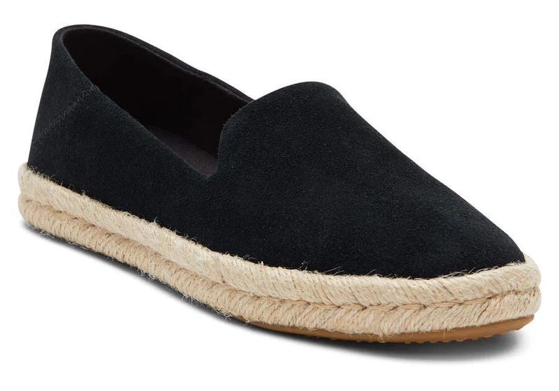 TOMS Damen Santiago Wildleder-Espadrille – Schwarz