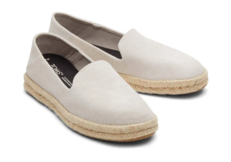 TOMS Damen Santiago Wildleder-Espadrille – Putty