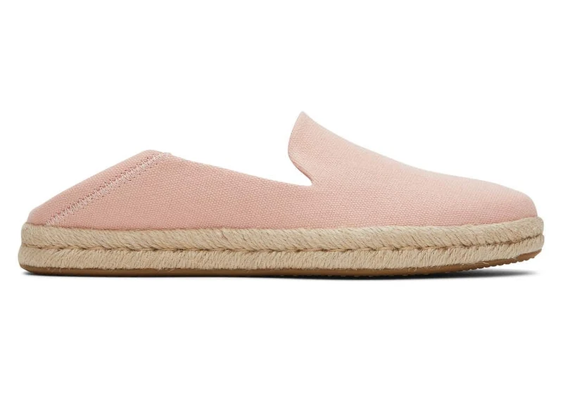 TOMS Damen-Espadrille „Santiago“ aus gewaschenem Canvas – Pfirsich-Blush