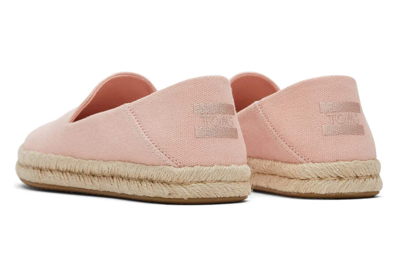 TOMS Damen-Espadrille „Santiago“ aus gewaschenem Canvas – Pfirsich-Blush