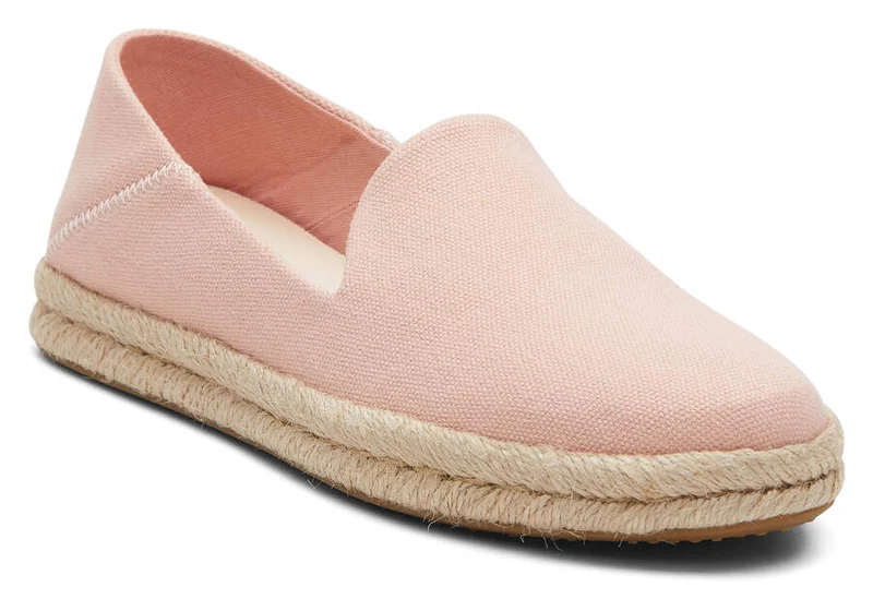 TOMS Damen-Espadrille „Santiago“ aus gewaschenem Canvas – Pfirsich-Blush