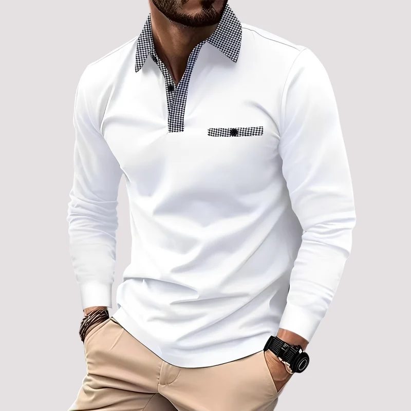 Aidan - Stilvolles Langarm-Poloshirt für Herren