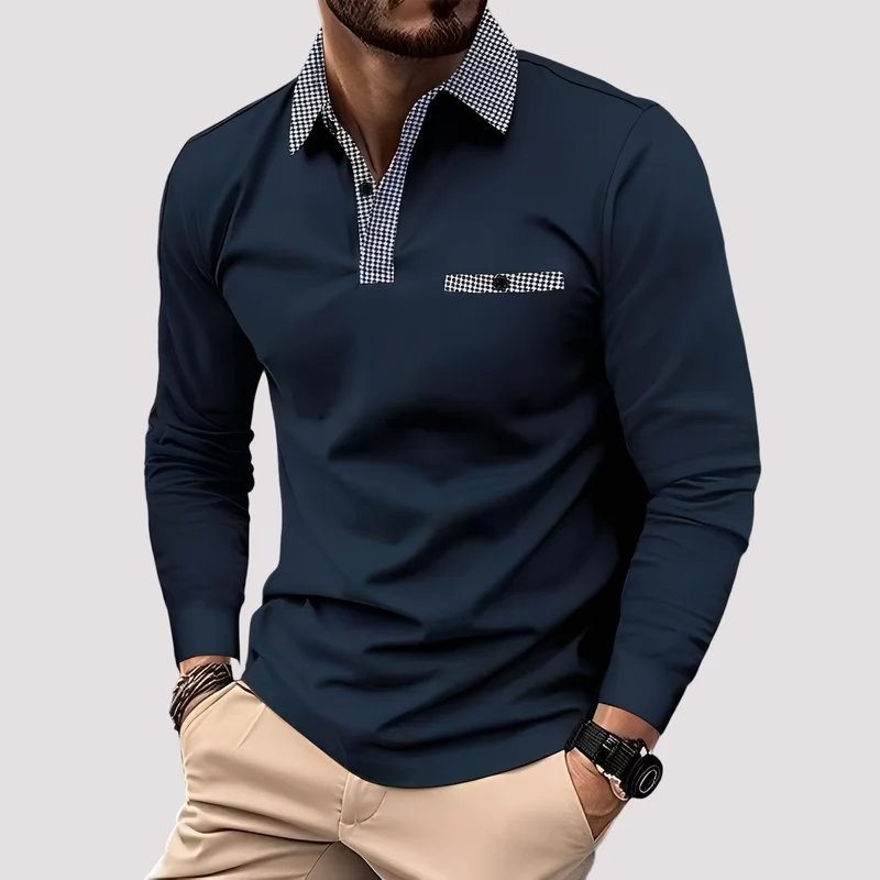 Aidan - Stilvolles Langarm-Poloshirt für Herren