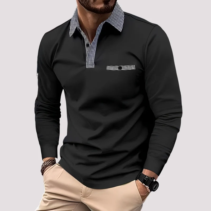 Aidan - Stilvolles Langarm-Poloshirt für Herren
