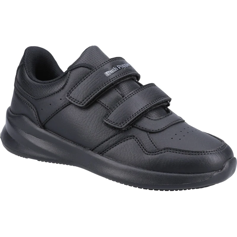 Hush Puppies Schulschuhe aus meliertem Leder für Kinder – Schwarz