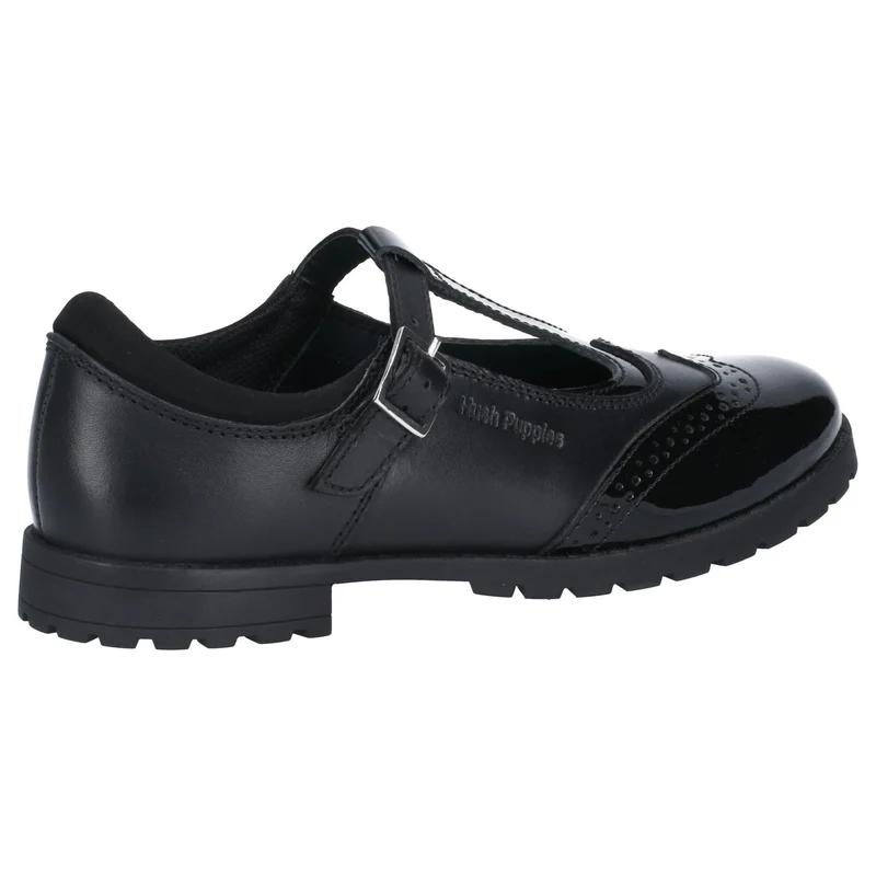 Hush Puppies Schulschuhe Maisie aus Leder für Mädchen – Schwarz