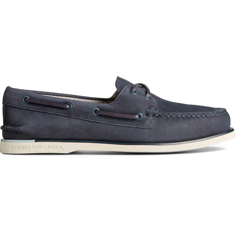 Sperry Goldfarbener authentischer Original-2-Loch-Nubukschuh für Herren, Marineblau