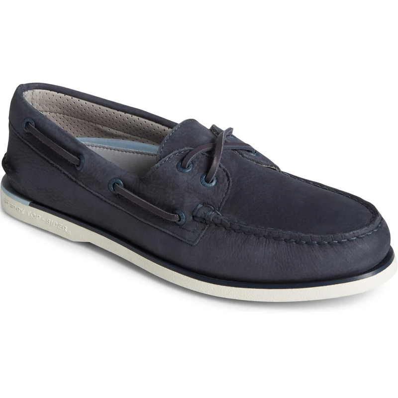 Sperry Goldfarbener authentischer Original-2-Loch-Nubukschuh für Herren, Marineblau