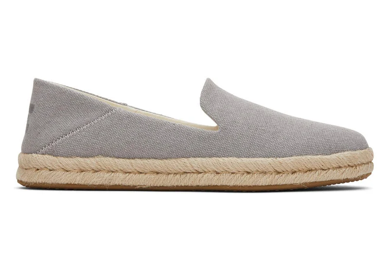 TOMS Damen-Espadrille „Santiago“ aus recyceltem Baumwollcanvas – Drizzle Grey