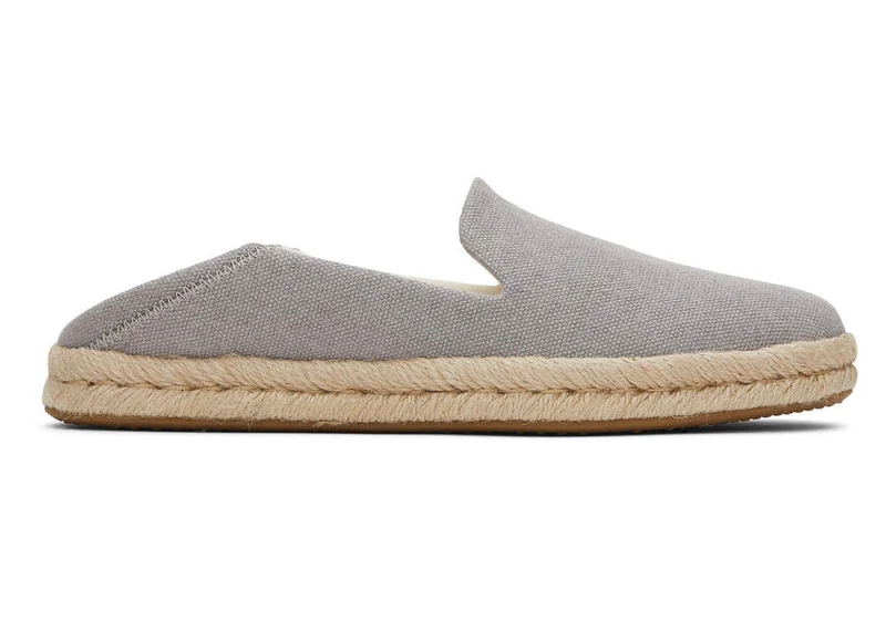 TOMS Damen-Espadrille „Santiago“ aus recyceltem Baumwollcanvas – Drizzle Grey