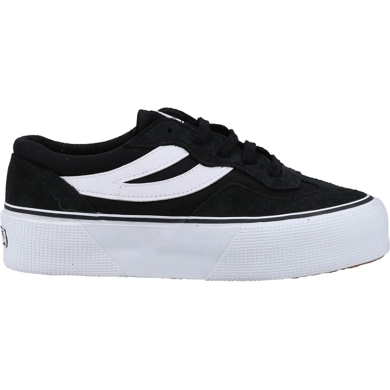Superga Damen 3041 Revolley Colourblock Plateau-Sneaker – Schwarz