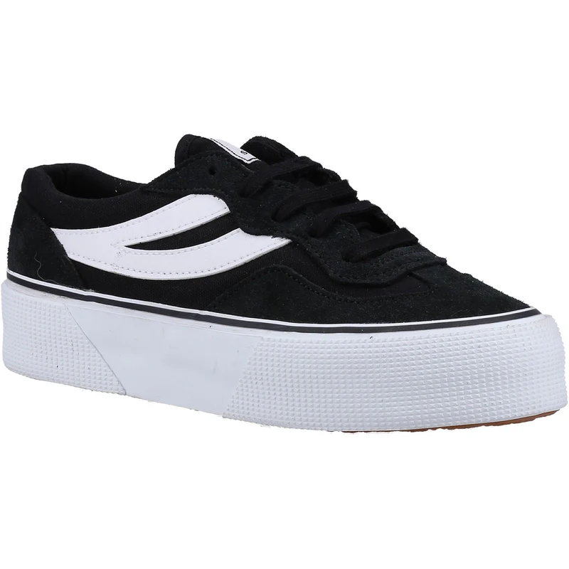 Superga Damen 3041 Revolley Colourblock Plateau-Sneaker – Schwarz