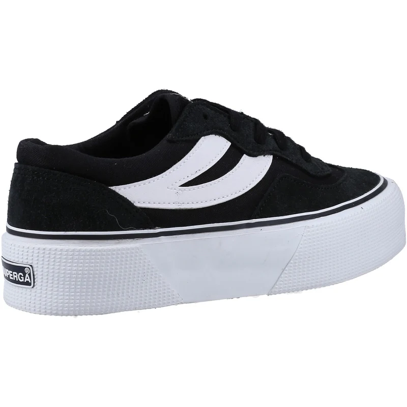 Superga Damen 3041 Revolley Colourblock Plateau-Sneaker – Schwarz