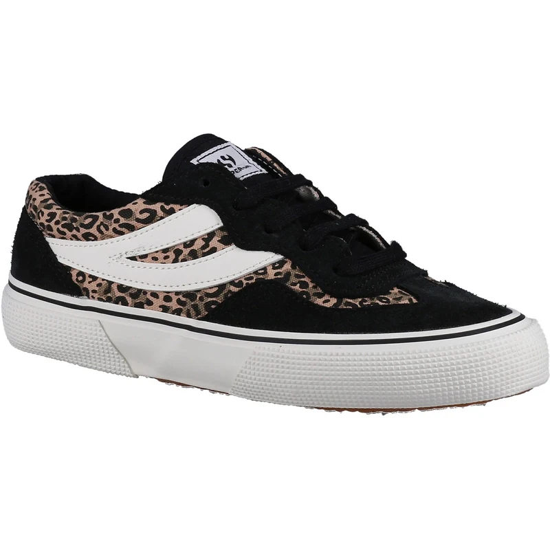Superga Damen 2941 Revolley Leopard Trainer – Schwarz