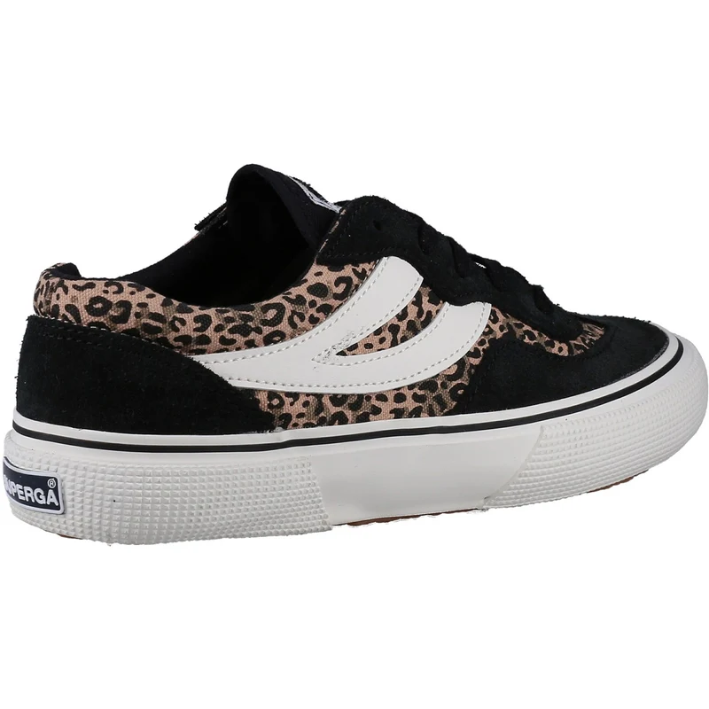 Superga Damen 2941 Revolley Leopard Trainer – Schwarz