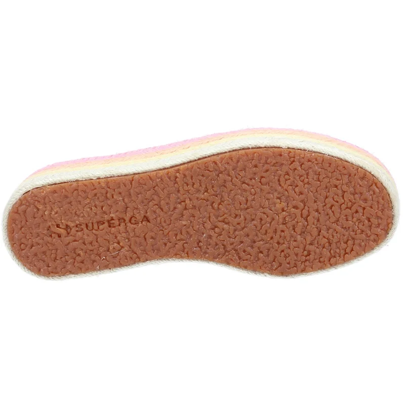 Superga Damen-Sneaker 2790 mit mehrfarbiger Seilplattform – Weiß