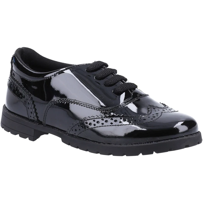 Hush Puppies Eadie Lack-Schulschuhe für Mädchen – Schwarz