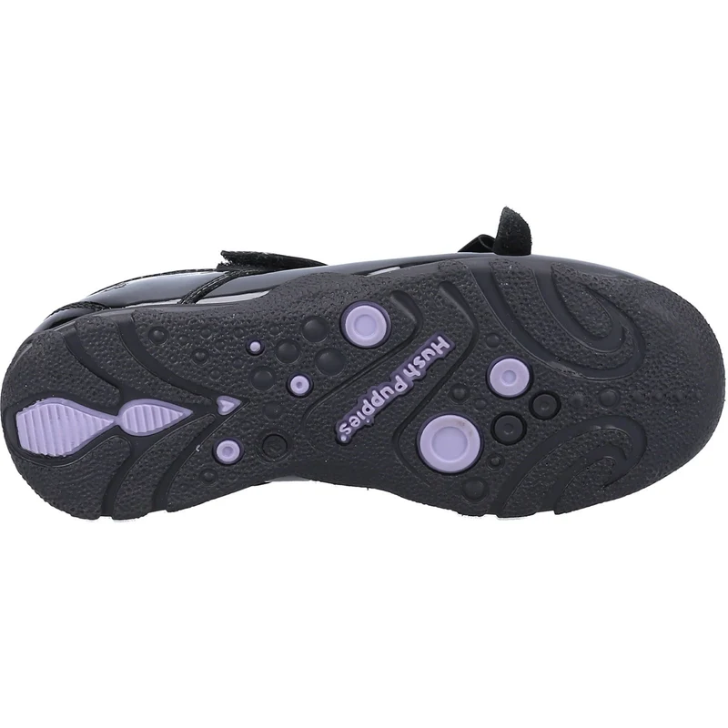 Hush Puppies Carrie Lack-Schulschuhe für Mädchen – Schwarz